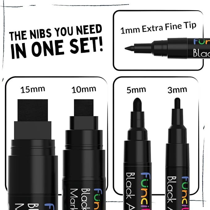 5 Acrylic Black Paint Pen - Image 2