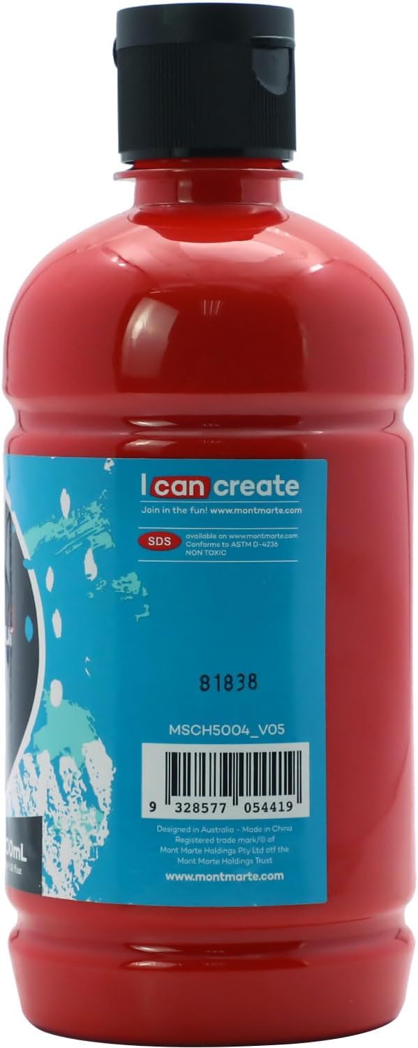 Mont Marte Signature Brilliant Red Acrylic Paint, Semi-Matte Finish, Suitable - Image 3