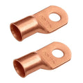 SELTERM 2pcs 250 MCM 1/2" Stud Copper Wire Lugs, Battery Cable Ends, 250 kcmil Ring Terminal Connectors, UL Heavy Duty Bare Copper Eyelets for Battery Terminal