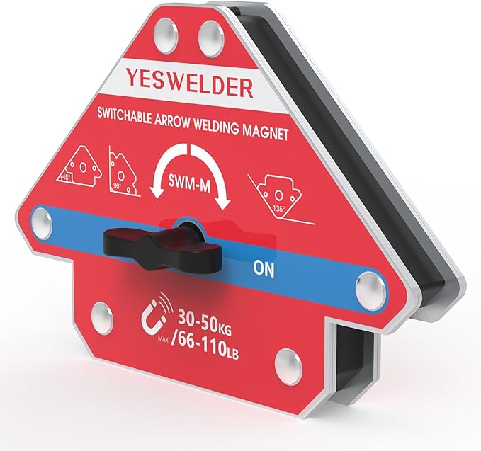 YESWELDER Switchable Arrow Welding Magnet 66-110LBs On/Off Switch Arrow Magnetic Welding Holder