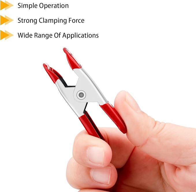30 Pcs 2 Inch Small Spring Clamps, Heavy Duty Red metal Mini Clamps | - Image 4