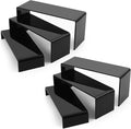 Goabroa 12 Pcs 8'' Clear Risers Display Stands, 3 Tiers 4mm Thick Transparent by Goabroa