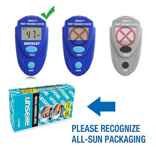 allsun EM2271 Portable Paint Coating Thickness Meter 0-2mm/80mil,Non-Destructive Coating Tester for Iron Steel Aluminum with Auto Shut-off