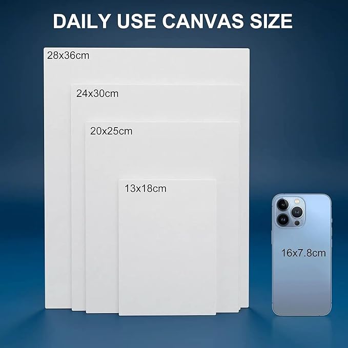 Artkey Canvas Boards for Painting 8x10 Inch 12 Pack, 10 oz Primed 100% Cotton - Image 6