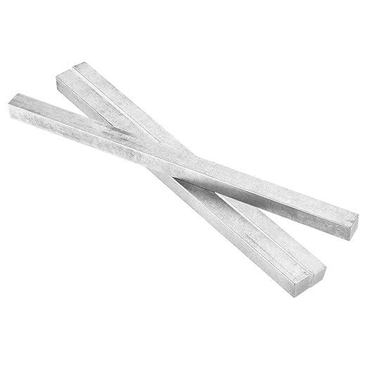 uxcell 3 Pcs Square Steel Key Stock, 5/8" x 5/8" x 12" Cold-Drawn 45# Steel Bars Precision Key Stock for Gearbox Coupling, Silver Tone