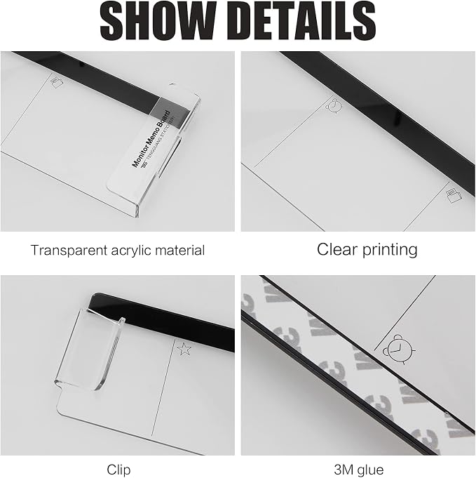 Office Desk Accessories 2pcs Multifunction Computer Monitor Memo Board - Image 6
