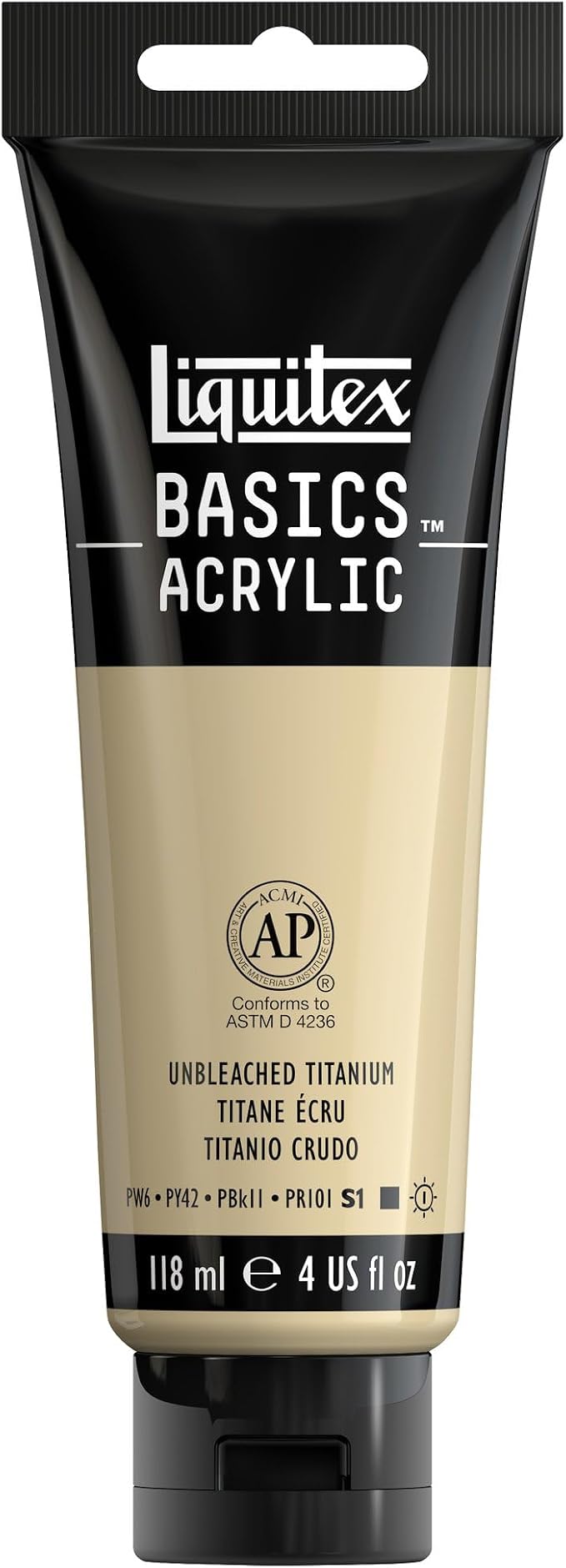 Liquitex BASICS Acrylic Paint, 118ml Tube, Unbleached Titanium by Liquitex