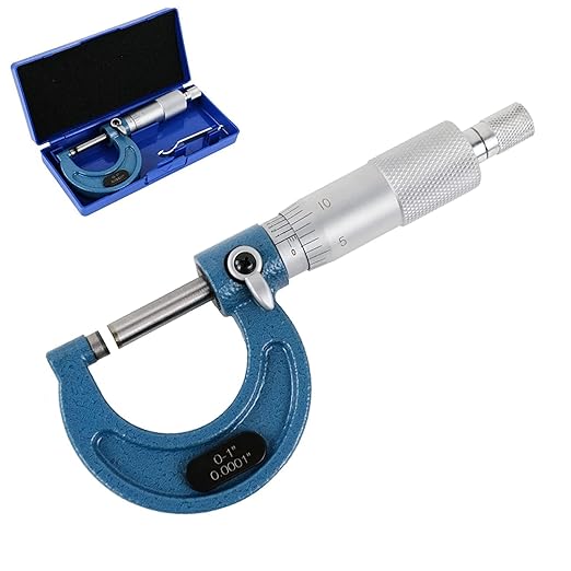 HDLNKAK Outside Micrometer, 0-1" Machinist Micrometer, 0.0001" Graduation Micrometer Set, Alloy Precision Micrometer, Machinist Tool, Micrometer Standard with Case