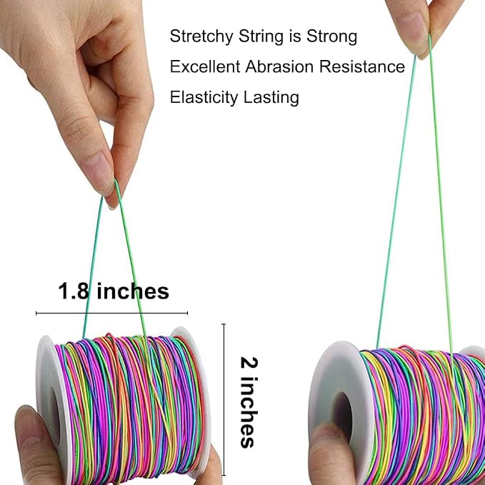 LUSTEMBER 1mm Stretchy Bracelet String, Sturdy Rainbow Elastic String Elastic - Image 4