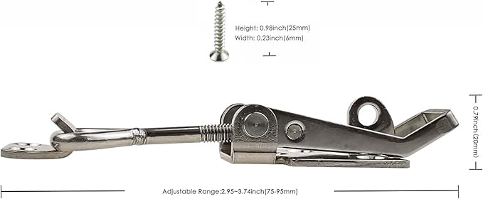 SYINE Adjustable Buckle Cabinet Boxes Lever Handle Toggle Latch Lock with Screws, 2 Pcs (SK-1S, 75-95mm)