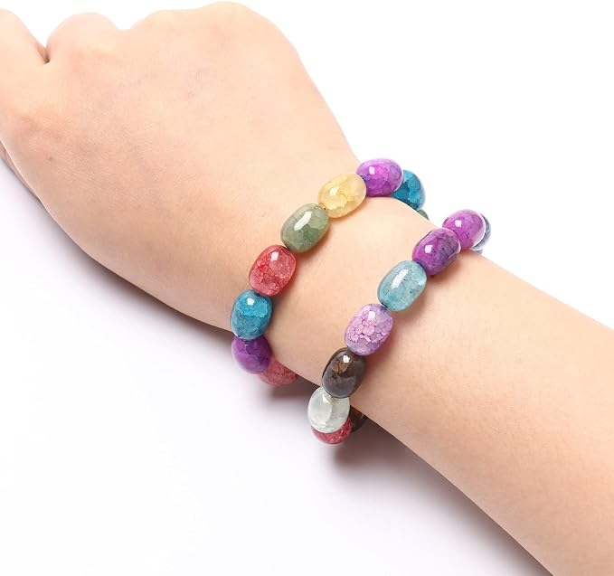 112PCS Natural Stone Beads Oval Agate Loose Beads Bulk - Image 5