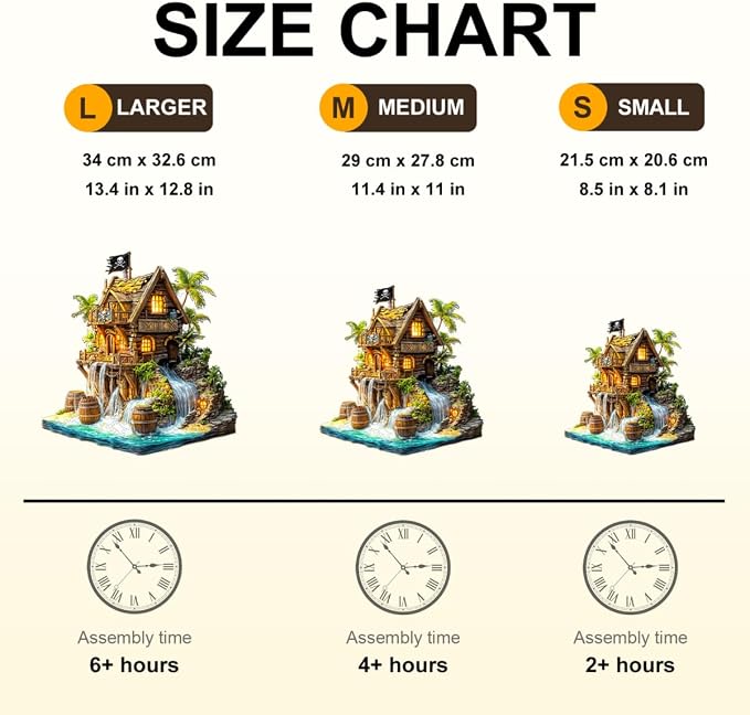 Wooden Puzzles for Adults, Pirate Cabin Wooden Puzzles 80 Pieces, Unique Animal - Image 7