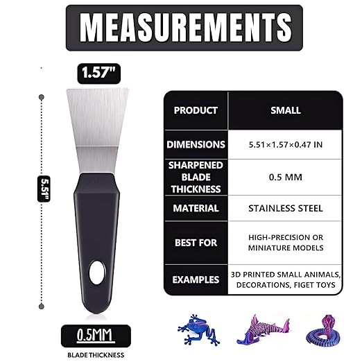 High-Quality 3D Printer Tool Removal Scraper Kit, 3 Types of Sharpened Blades and Sizes, 3D Printer Scrapers for Fast Separation Large Medium Small Models, Great 3D Printer Accessories Gifts