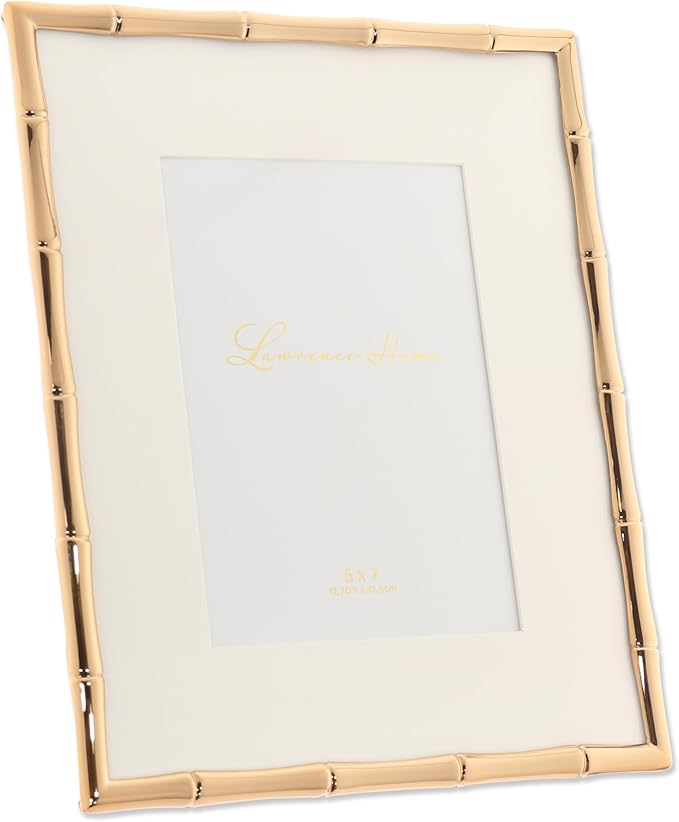 Lawrence Frames Bamboo Design Metal Frame, Matted 5x7 - Image 4