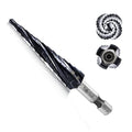 Cobalt Step Drill Bit - 1/8"-1/2" Four Spiral Flute Cobalt Step Drill Bit M35 with Impact Ready Unibit for Stainless Steel Metal Aluminium Copper Wood Plastic