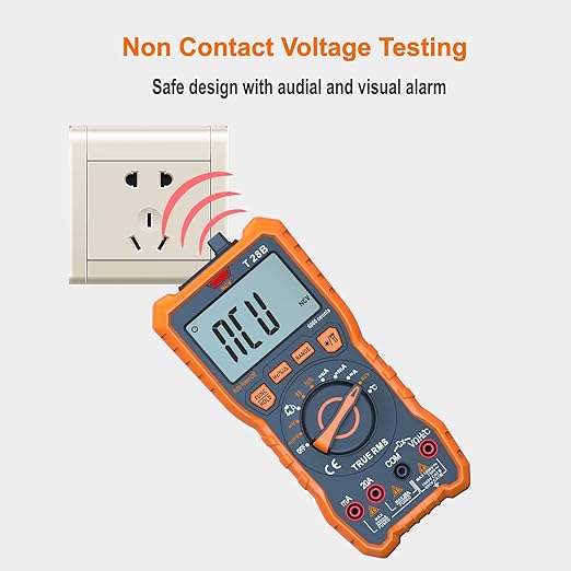 True RMS Digital Multimeter Tester, Auto-Ranging AC DC 20A Ohmmeter 1000V Voltmeter with NCV, Measure Voltage Current Amp Resistance Diode Continuity Duty-Cycle Capacitance Temperature, for Home Auto