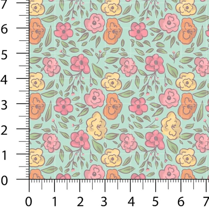 Patchwork Fabric Panel 100x155 cm, 100% Cotton Satin, 6 Coordinated Floral - Image 6