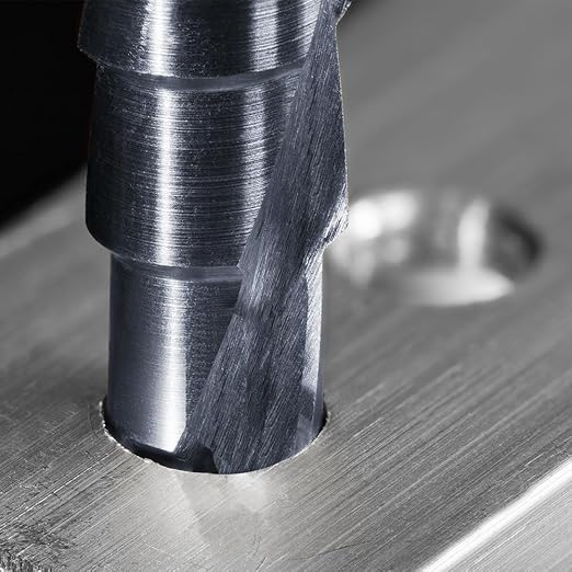 Four Spiral Flute Step Drill Bit, 1/8" - 1/2"(13 Sizes) 1/4" Hex Shank Cobalt Step Drill Bit Fully Coated with TiAlN for Metal, Stainless Steel, Aluminum, Plastic