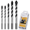 Concrete & Masonry Professional Drill Bit Set (5PCS) for Glass/Brick/Plastic/Cement/Wood/Tile/Etc, Industrial Strength Carbide Drill Bit Tip, 1/4"-1/2" by TITGGI