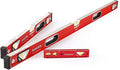 Goldblatt 3-Piece Torpedo Level Set - 9", 24", 48" Spirit Level Included, Aluminum Alloy Construction