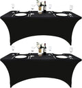 2-Pack 6ft Black Spandex Table Covers by Unknown