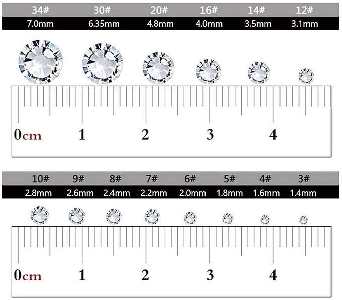 Onwon 1440 Pieces SS20 / 4.8mm Clear Crystal Flat Back Brilliant Round - Image 3