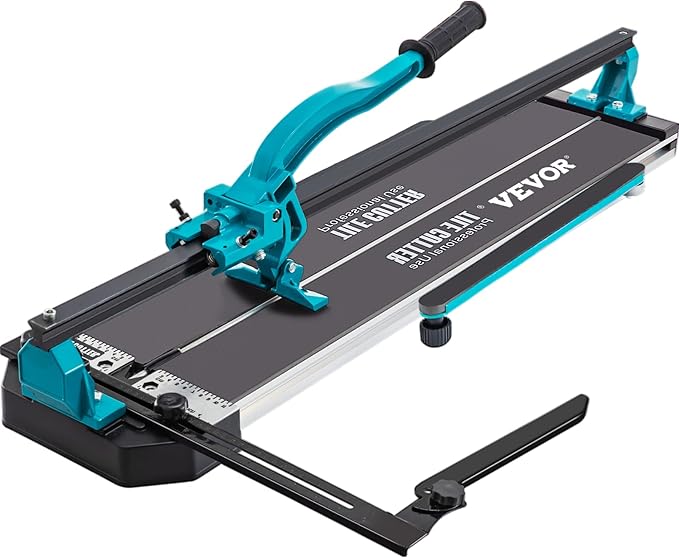 VEVOR Manual Tile Cutter, 24 inch, Porcelain Ceramic Tile Cutter with Tungsten Carbide Cutting Wheel, Infrared Positioning, Anti-Skid Feet, Durable Rails for professional installers or beginners