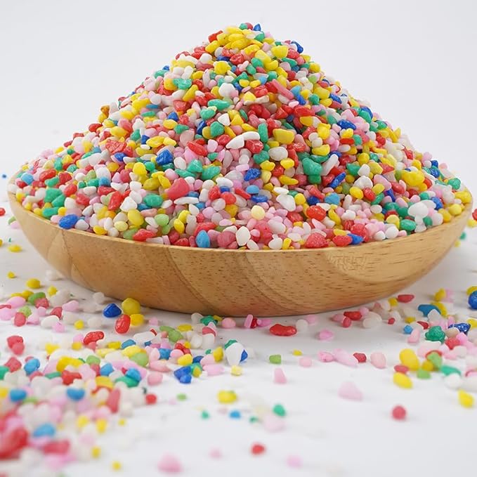 Mini Rainbow Confetti Gravel Pebbles Mix Colored Stones Aquarium Gravel - Image 3