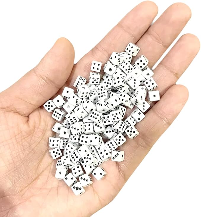 100 Pieces 5mm Mini Dice, 6 Sided by Unknown