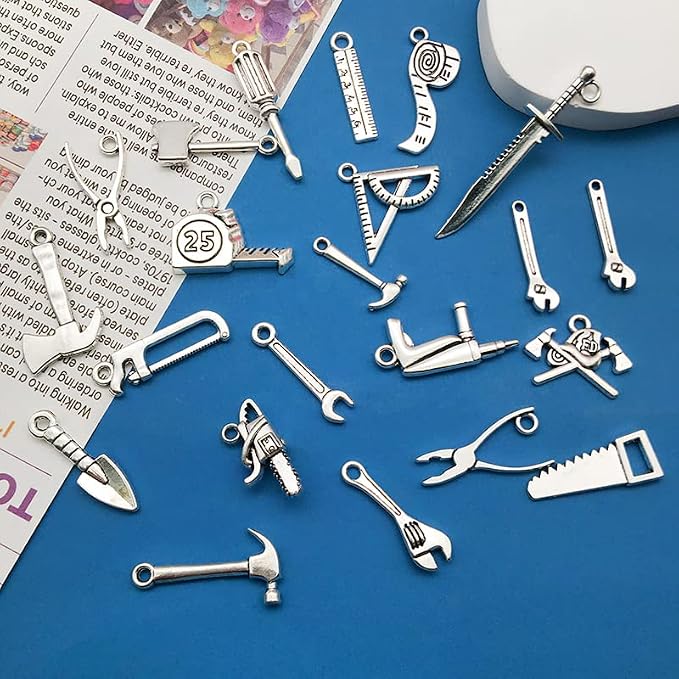 WOCRAFT 120pcs Antique Silver Tool Charms - Image 5