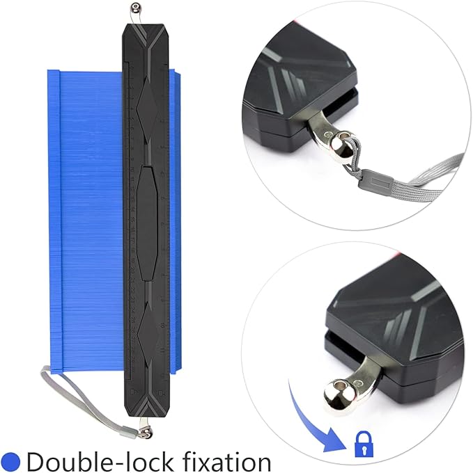 Contour Gauge Tool 12 Inch + 5 Inch, Super Gauge Shape and Outline Tool with Metal Aluminum Lock, Profile Tool Set Precisely Copy Irregular Shape, Extended Profile Gauge Duplicator, Father's Day Gift