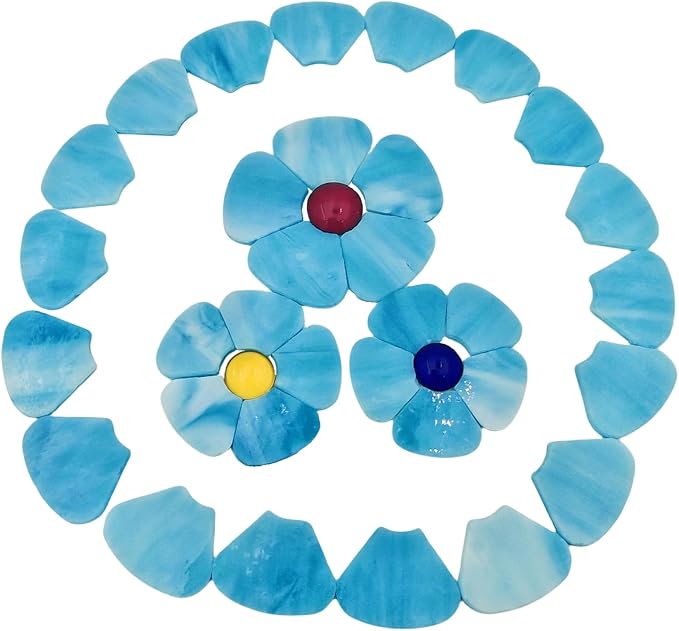 Esweny 12 Flower Stained Glass Mosaic Tiles - Image 7