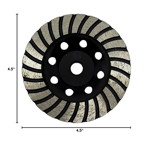 Benchmark Abrasives Grinding Wheels 4 1/2 Inch Turbo Diamond Cup Wheel with 5/8"-11 Arbor Hole for Masonry, Marble, Natural Stone, Concrete Grinding Wheel - Angle Grinder Attachments (4.5”)
