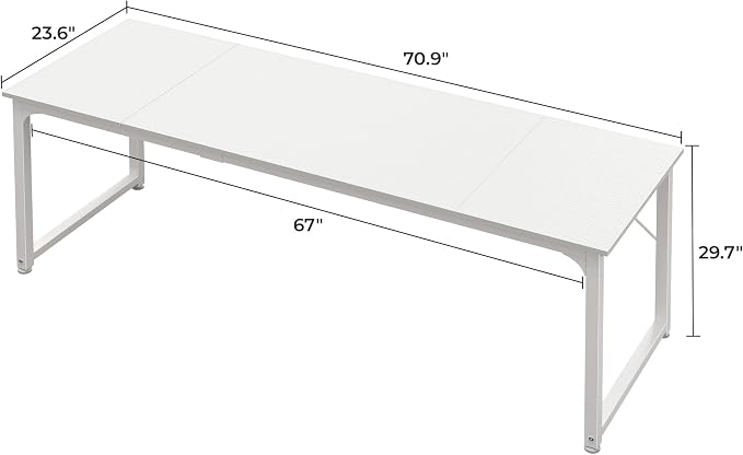 Huuger Computer Desk, 70 Inch Office Desk, Gaming Desk - Image 3