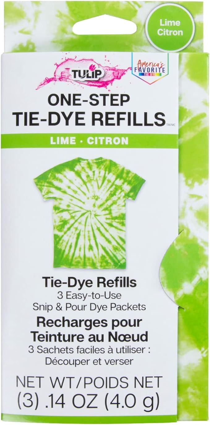 Tulip One-Step Tie-Dye Kit, 3 Fabric Dye Refill Packs, Lime Green by Tulip