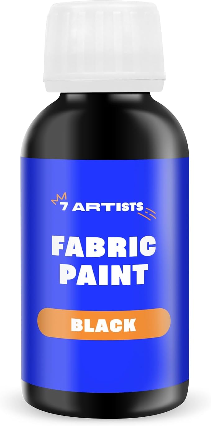 Black Fabric Paint 8 fl. oz – Permanent Fabric Paint Black by 7+Artists