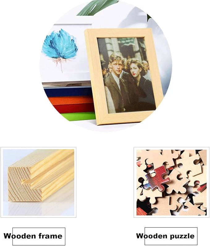 Photo Puzzles for Gift, Pets, Festivals, Weddings, Family Gatherings, Adult Customized Puzzles Jigsaw (Vertical or Horizontal) (None) (200.PC with Frame (Vertical/Horizontal))