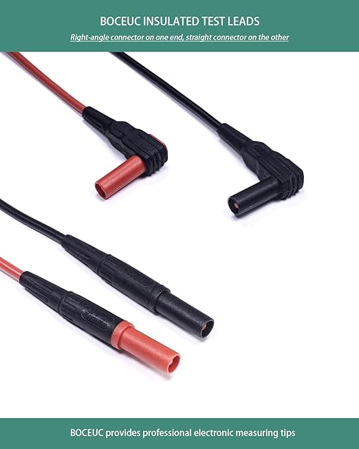 Silicone Test Lead Set Multimeter Insulated Test Leads Extension CAT III, CAT IV, 10A