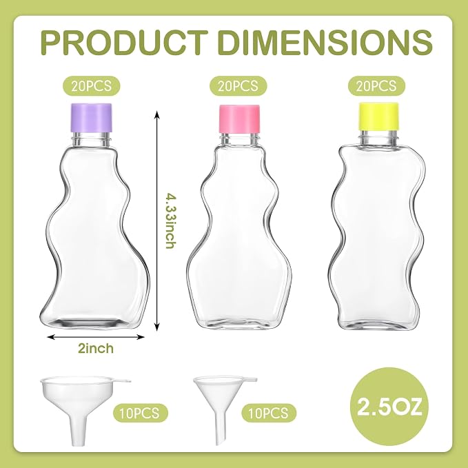 Mumufy 60 Pcs Plastic Sand Art Bottles - Image 6