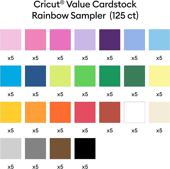Cricut Value Cardstock Paper, Rainbow Sampler - Image 2
