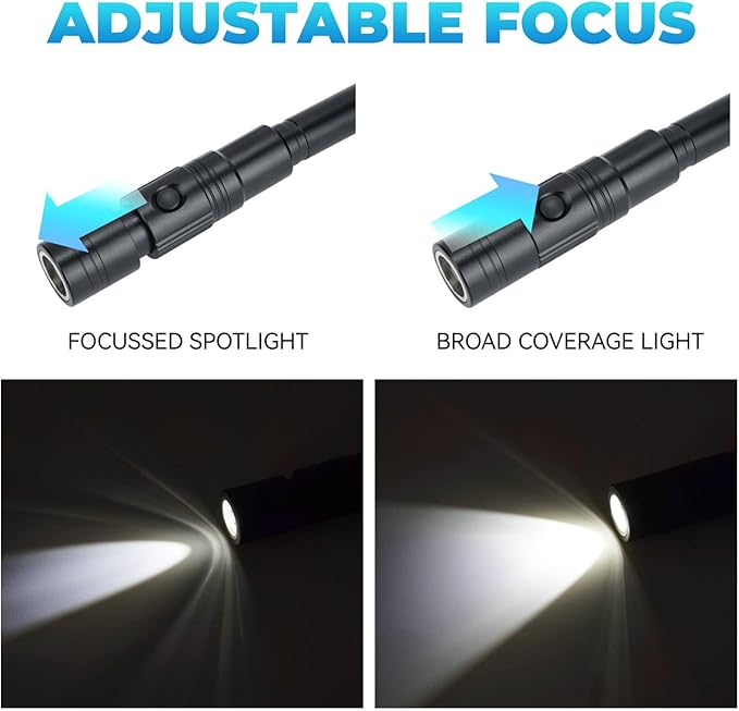 Rechargeable Magnetic Pickup Tool, Telescoping Magnetic Flashlights with Extendable Magnet Stick, Fathers Day Dad Gifts from Daughter Wife Son, Cool Gadgets Gifts for Him, Men, Dad, Husband, Boyfriend