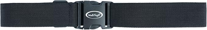 MELOTOUGH Tool Web Work Belt Buckle 2" inch Wide belt Black Simple Style for Woodworkers and Contractors