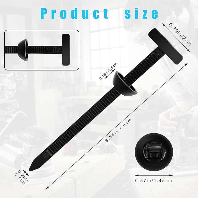 Nylon Universal Cable Tie Buckle - Heavy Duty Zip Ties Self-Locking for Car, UV Resistant Plastic Cable Ties with Pin Plastic Cable Ties Tool Fasteners Car Body (random,300)