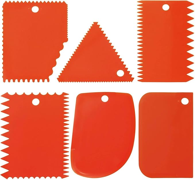 LRONG 6PCS Pottery Tools Plastic Clay Scraper Set Scraping Handle Carved Soft by Unknown