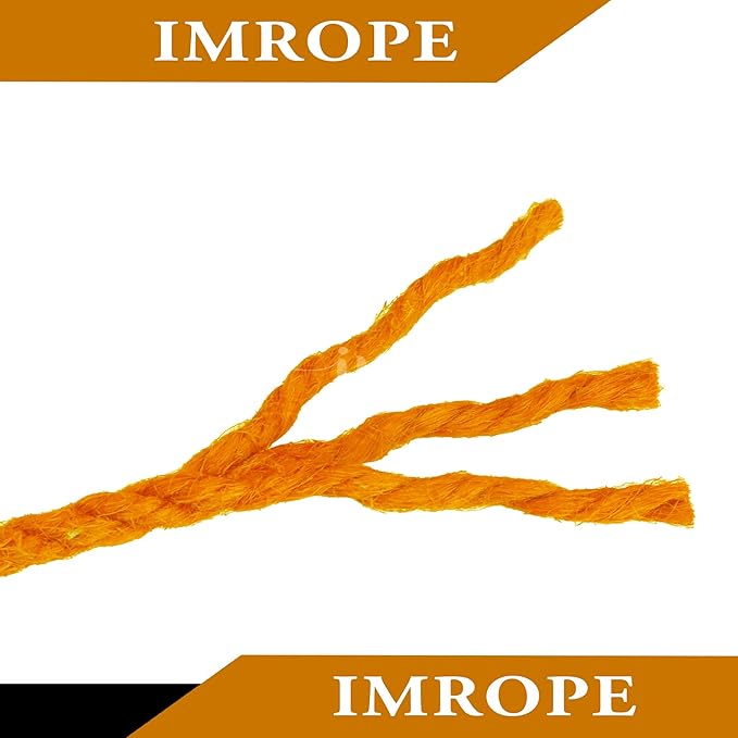 4mm x 500 Feet Orange Jute Rope, Twine for Gardening Tomato Climbing Plant Tie Floristry Crafts Gift Wrapping Packing Decor