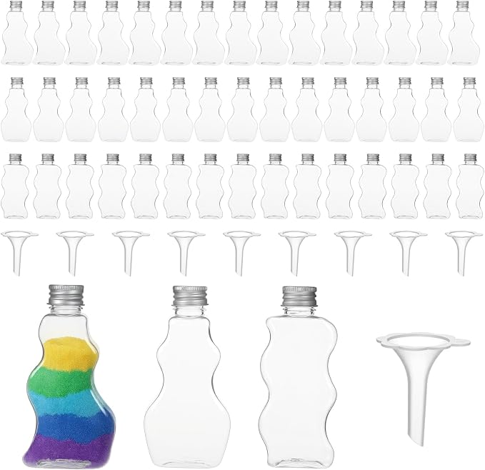 Pafeooui 45 Pack 2.5 Oz Plastic Sand Art Bottles by Unknown