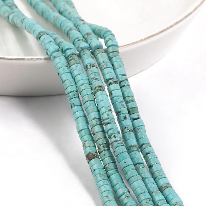 150Pcs 4×2mm Natural Turquoise Spacer Stone Beads - Image 6