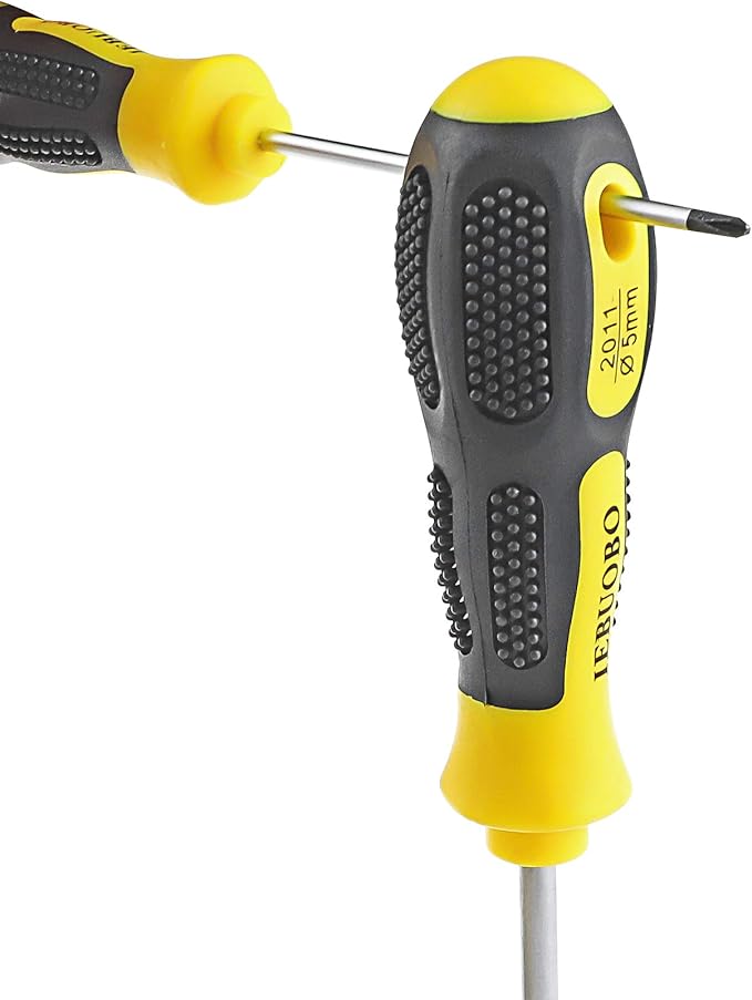 Magnetic Screwdriver Set 7 PCS, 3 Phillips and 4 Flat Head Precision Screwdriver, Professional Cushion Grip and Non-Slip for Repair Home Improvement Craft, Yellow