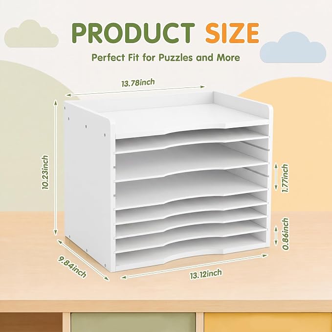 Ripeng White Bamboo Puzzle Holder Rack - Image 2