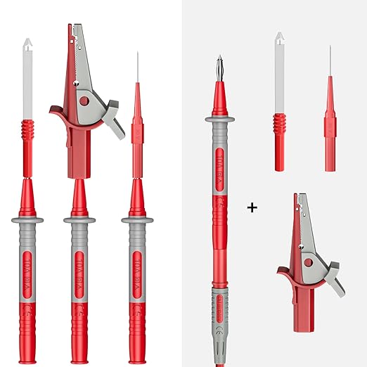 Goupchn Multimeter Test Leads Kit 10PCS Test Cable Probes 4mm Banana Plug with Alligator Clips Wire Piercing Probes for Electrical Testing 1000V 10A